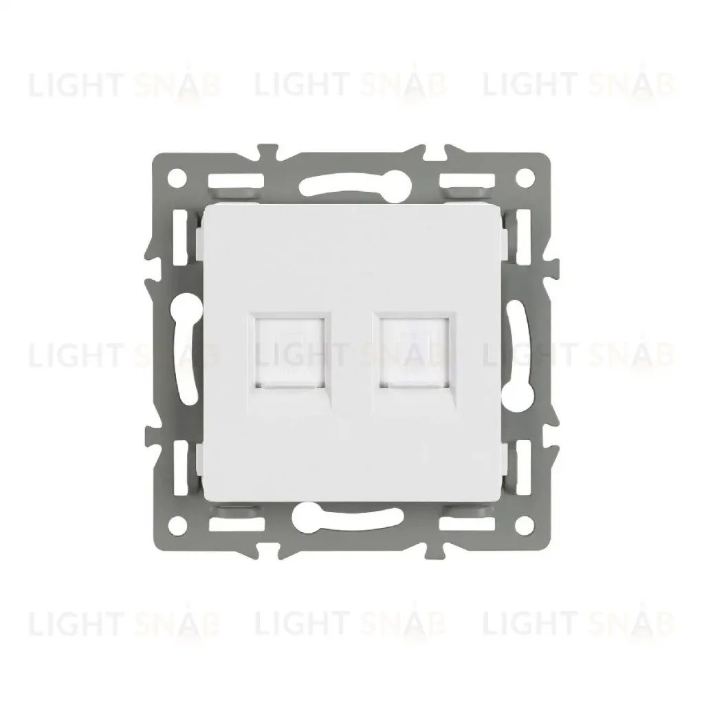 Механизм компьютерной розетки двойной Arlight SCT-MPC2-PL-WH (RJ-45, CAT6) 045336 045336