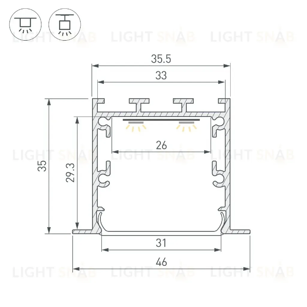 Профиль Arlight LINIA49-F-M-3000 WHITE 055396 055396