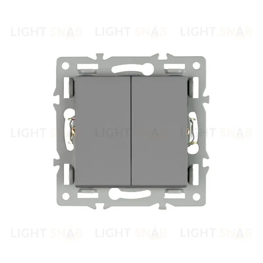 Механизм выключателя двухклавишный непроходной Arlight SWT-MK02-PL-GR (250V, 16A) 043726 043726