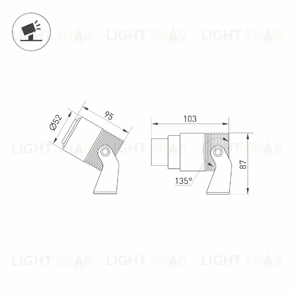 Прожектор Arlight ALT-RAY-ZOOM-R52-8W Warm3000 042676(1) 042676(1)