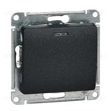 Выключатель 1-клавишный с подсветкой сх.1а, 10AX Systeme Electric Glossa Антрацит GSL000713 GSL000713