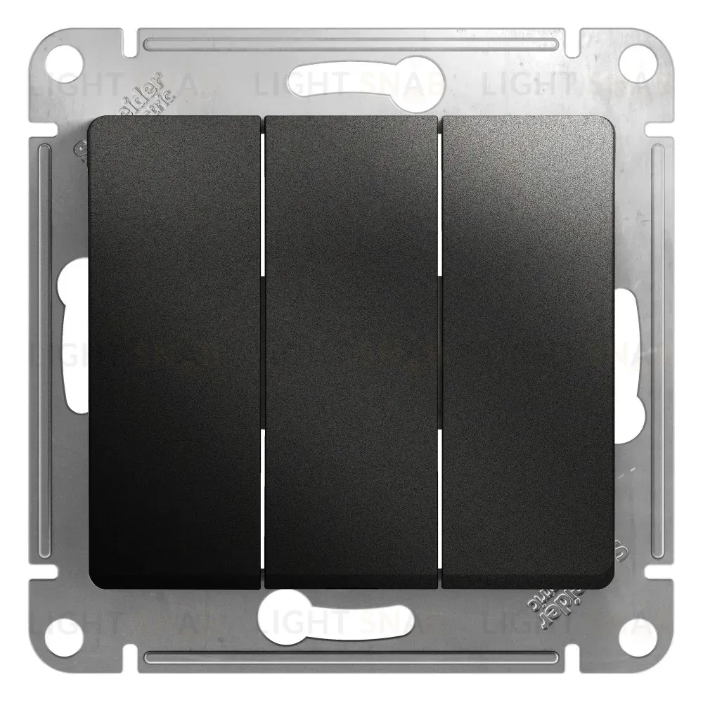 Выключатель 3-клавишный сх.3, 10AX Systeme Electric Glossa Антрацит GSL000731 GSL000731