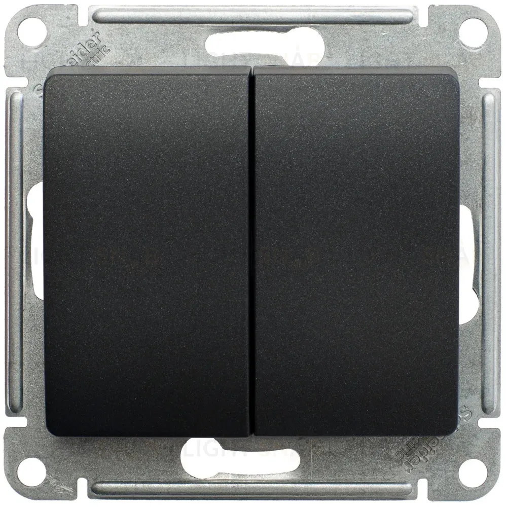 Переключатель 2-клавишный, сх.6, 10АХ Systeme Electric Glossa Антрацит GSL000765 GSL000765