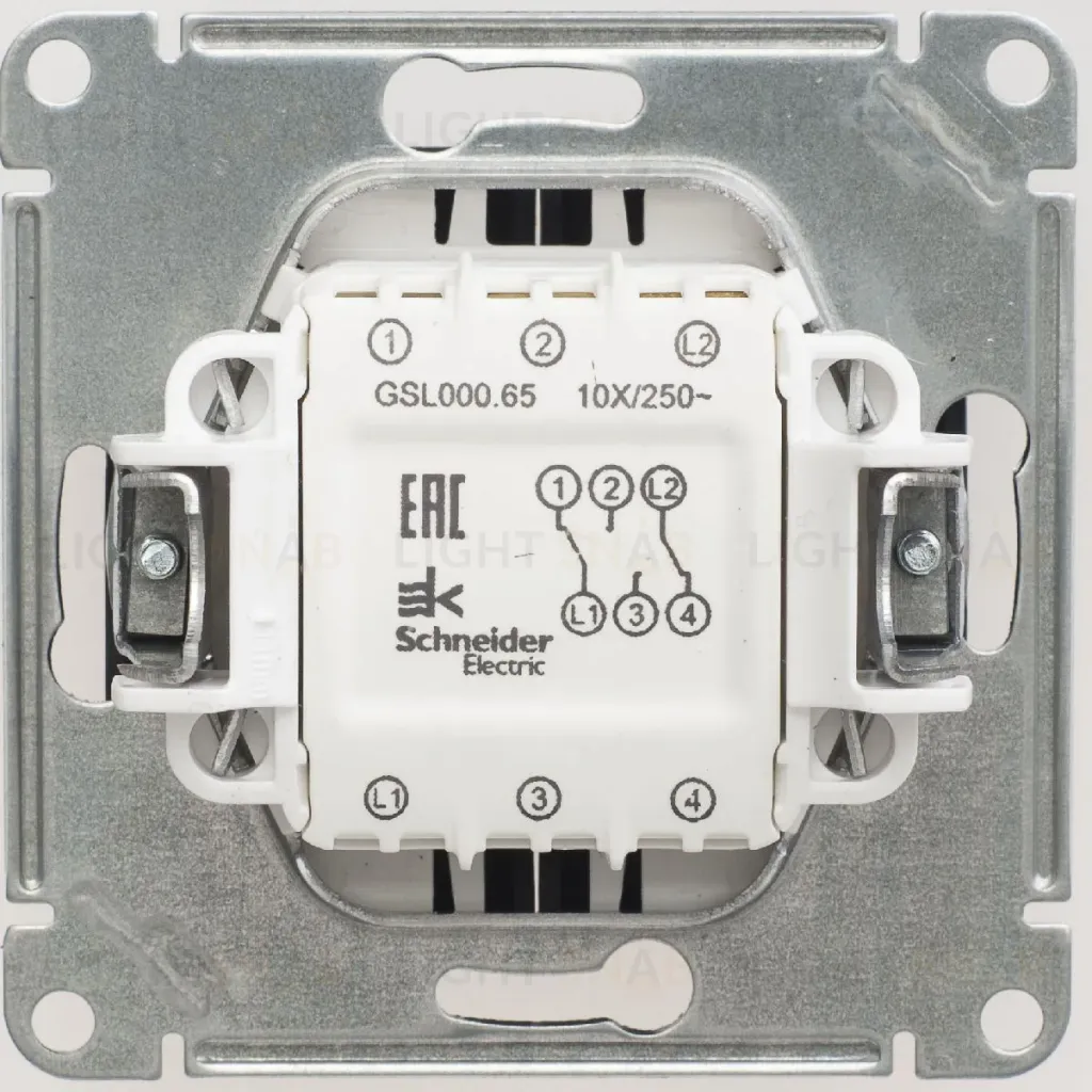 Переключатель 2-клавишный, сх.6, 10АХ Systeme Electric Glossa Антрацит GSL000765 GSL000765