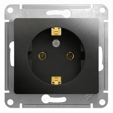 Розетка с/з, 16А Systeme Electric Glossa Антрацит GSL000743 GSL000743