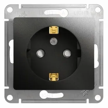 Розетка с/з со шторками, 16А Systeme Electric Glossa Антрацит GSL000745 GSL000745
