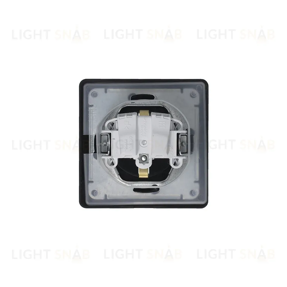 Розетка с/з со шторками с крышкой, 16А, IP44 (в сборе) Systeme Electric Glossa Антрацит GSL000748 GSL000748