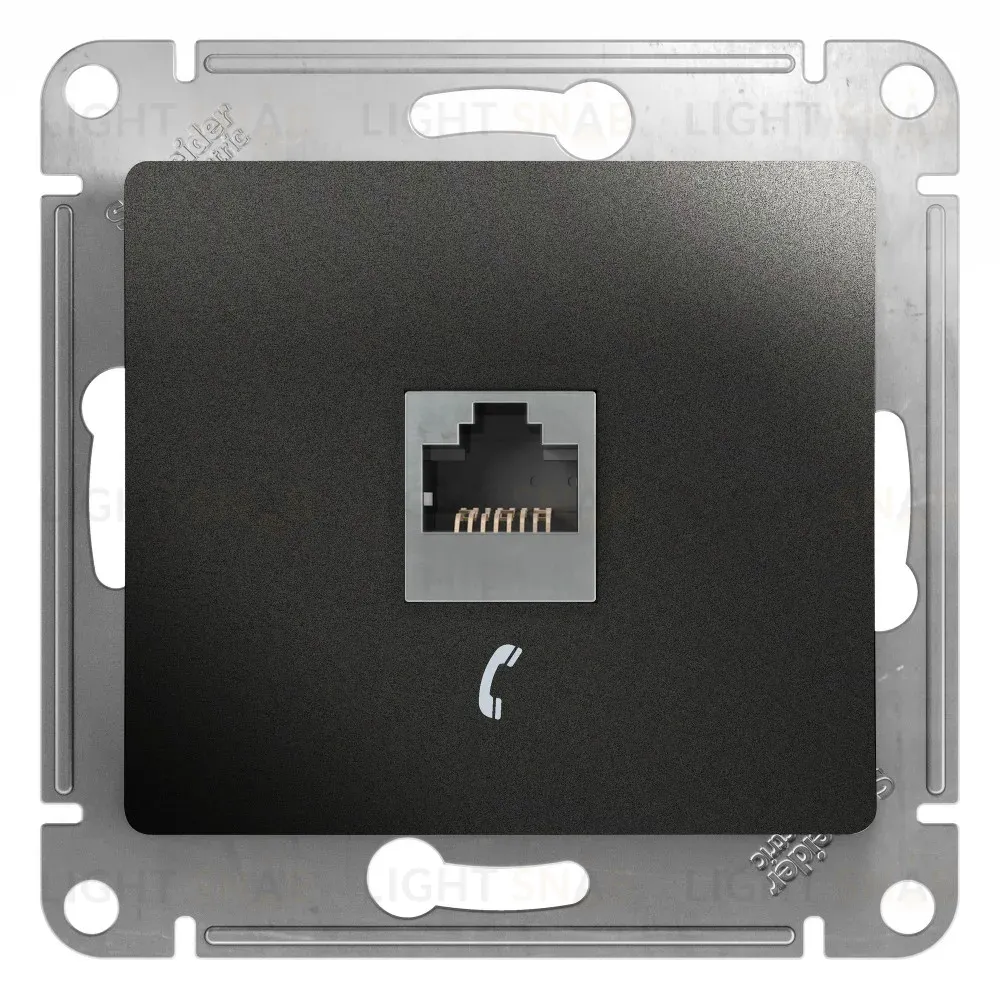 Розетка телефонная RJ11 Systeme Electric Glossa Антрацит GSL000781T GSL000781T