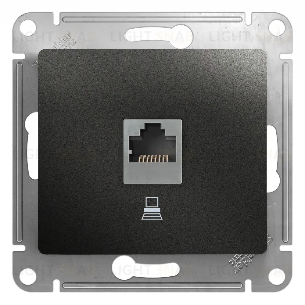 Розетка компьютерная RJ45 кат.5E Systeme Electric Glossa Антрацит GSL000781K GSL000781K