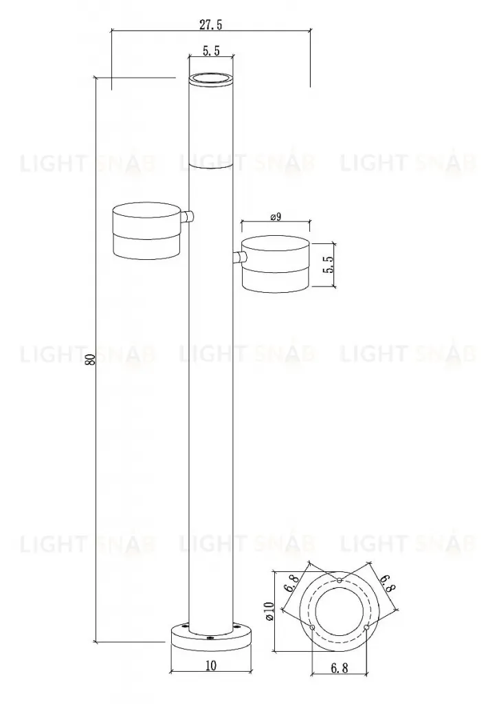 Ландшафтный светильник Arte Lamp Budapest A2360PA-3BK A2360PA-3BK
