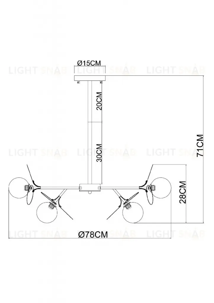 Люстра на штанге Arte Lamp Peacock A1369SP-10GY A1369SP-10GY