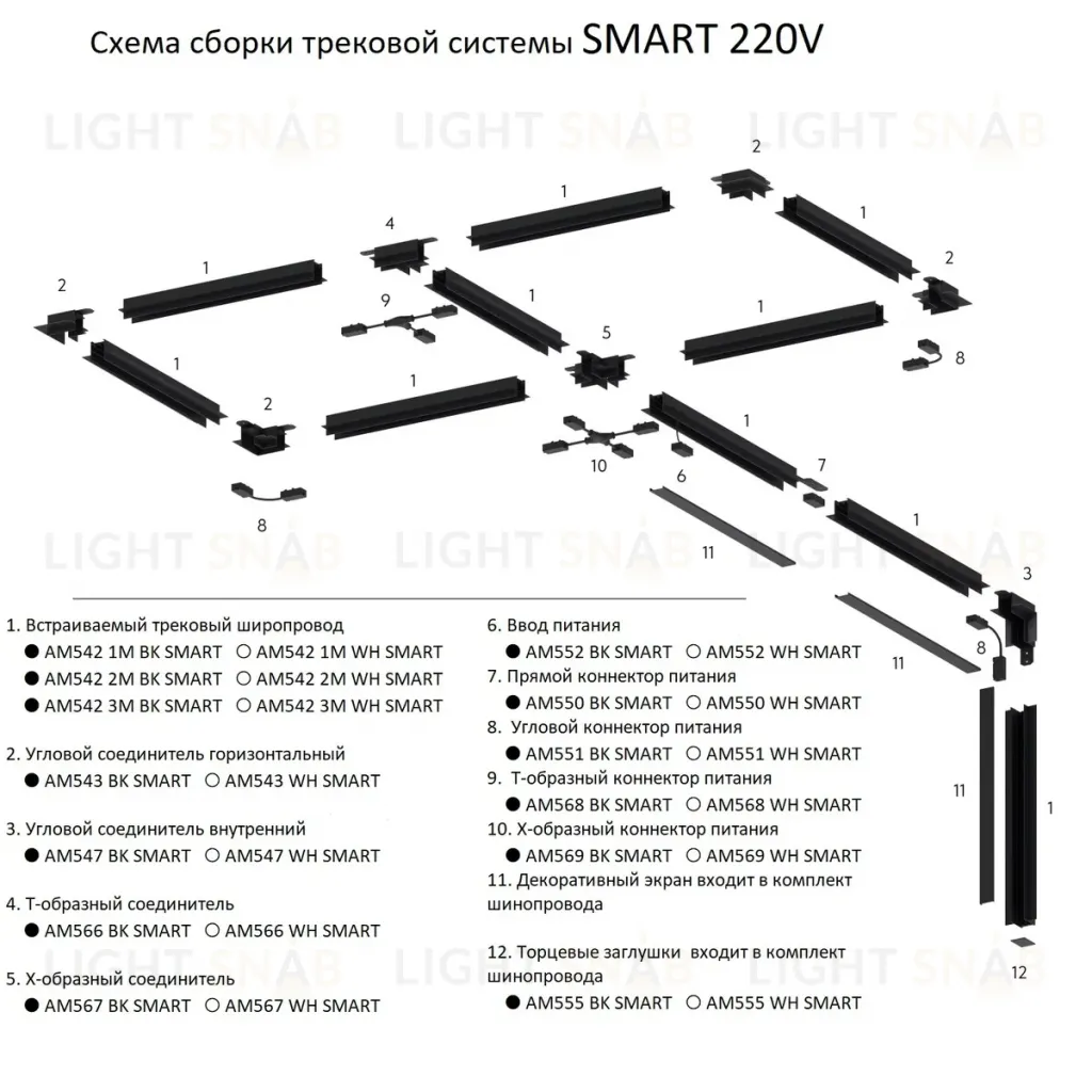Прямой коннектор питания AM Group AM550 BK SMART AM550 BK SMART