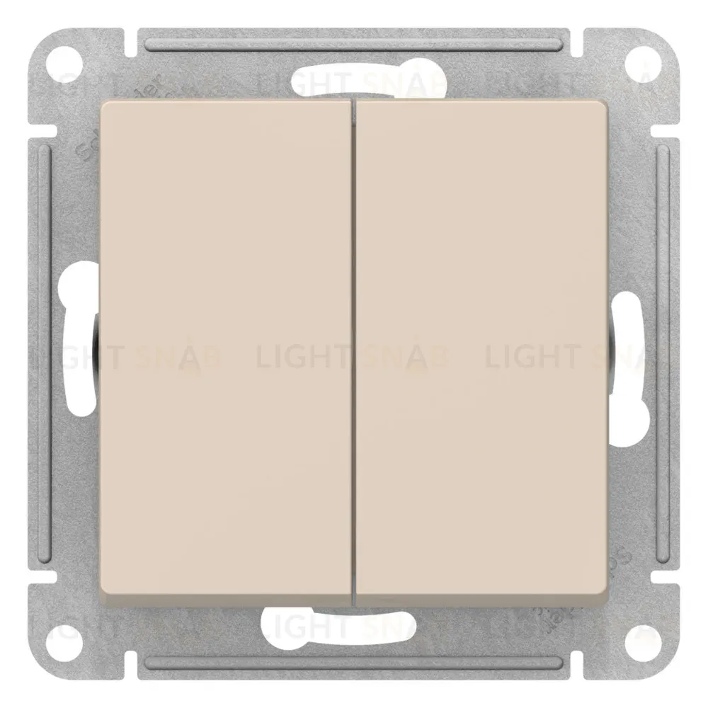 Переключатель 2-клавишный перекрестный, 2 x сх. 7, 10АХ Systeme Electric AtlasDesign ATN000273 ATN000273