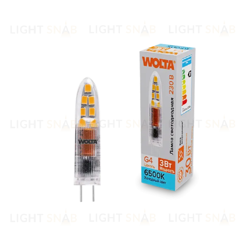 Светодиодная лампа WOLTA 3Вт 6500K G4 матовая WSTD-JC-220V3W6KG4-P WSTD-JC-220V3W6KG4-P