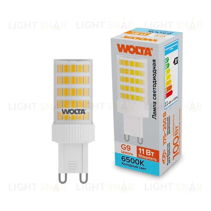 Светодиодная лампа WOLTA 11Вт 6500K G9 кукуруза матовая WSTD-JCD-11W6KG9-C WSTD-JCD-11W6KG9-C