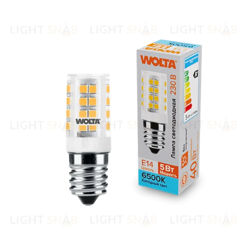 Светодиодная лампа WOLTA 5Вт 6500K E14 кукуруза матовая WSTD-JCD-5W6KE14-C WSTD-JCD-5W6KE14-C