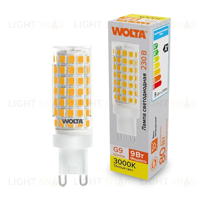 Светодиодная лампа WOLTA 9Вт 3000K G9 кукуруза матовая WSTD-JCD-9W3KG9-C WSTD-JCD-9W3KG9-C