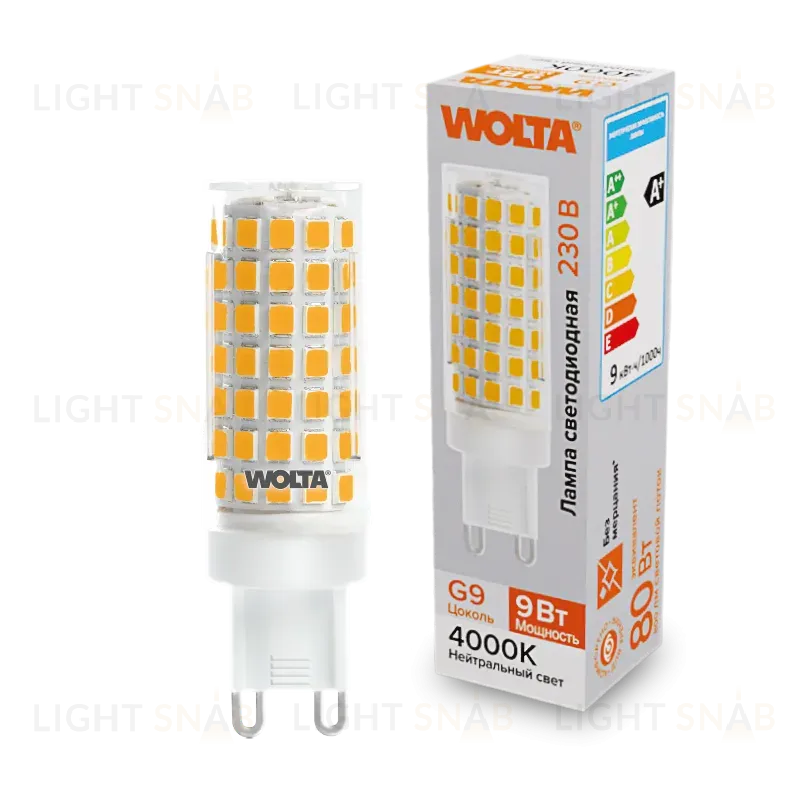 Светодиодная лампа WOLTA 9Вт 4000K G9 кукуруза матовая WSTD-JCD-9W4KG9-C WSTD-JCD-9W4KG9-C