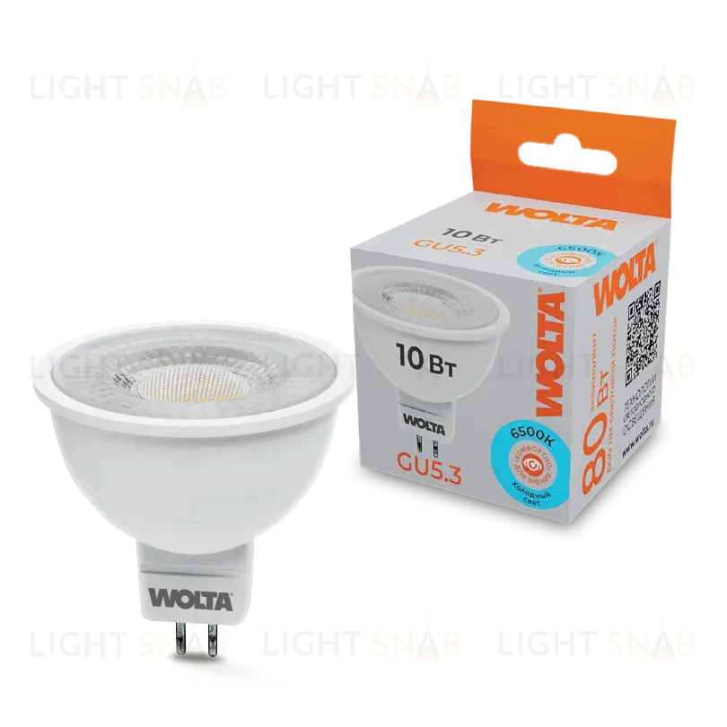 Светодиодная лампа WOLTA 10Вт 6500K GU5.3 матовая WSTD-MR16-220V10W6KGU5.3-L WSTD-MR16-220V10W6KGU5.3-L