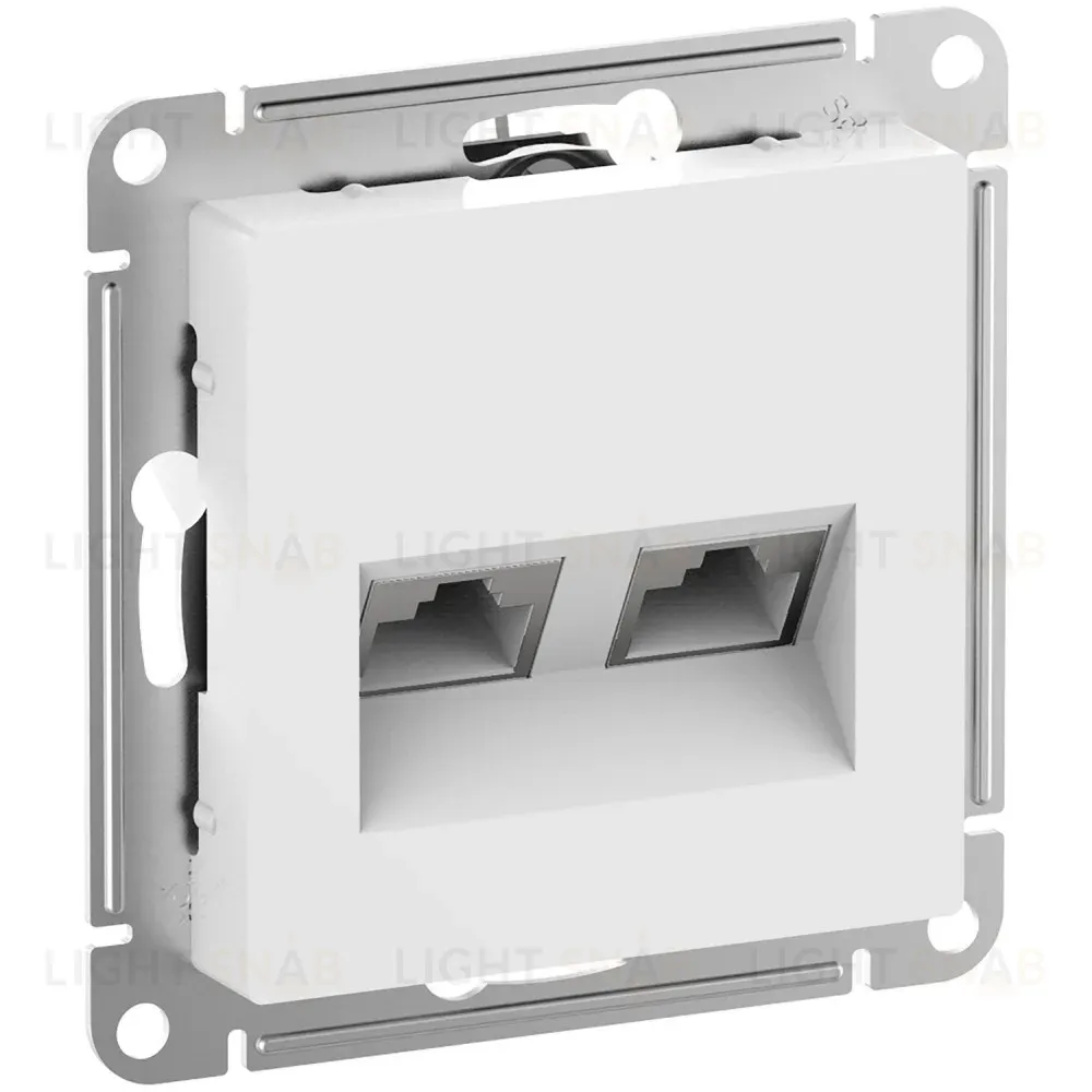 Розетка компьютерная двойная (2хRJ45) кат.6А Systeme Electric AtlasDesign Белый ATN000188 ATN000188