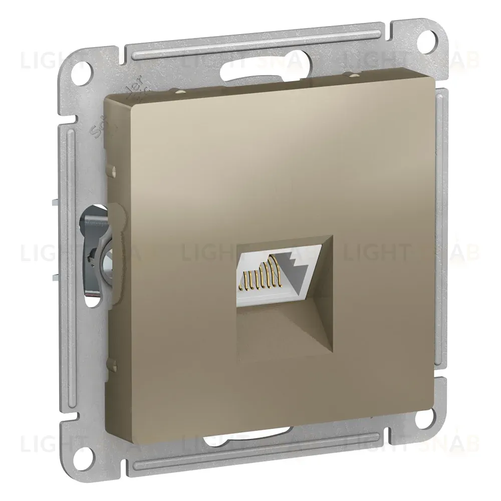 Розетка компьютерная RJ45, кат. 6A Systeme Electric AtlasDesign Шампань ATN000586 ATN000586