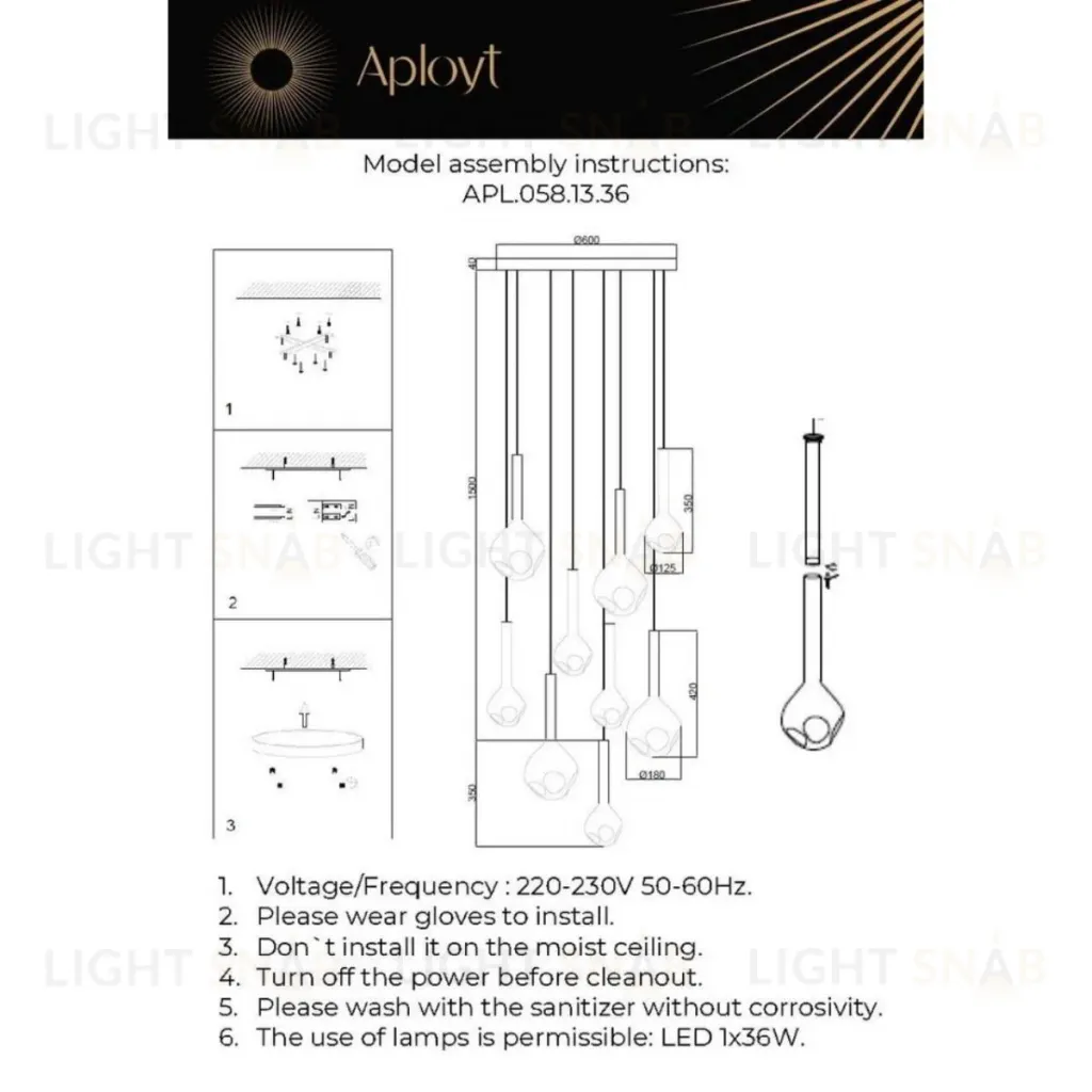 Каскадная люстра Aployt Wisia APL.058.13.36 APL.058.13.36
