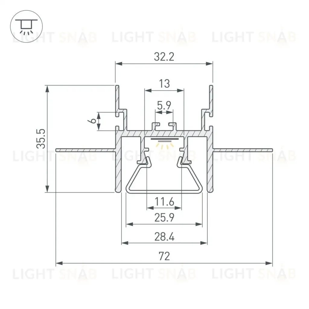 Профиль с экраном Arlight STRETCH-CEIL-CENTER-S-2000 044272 044272