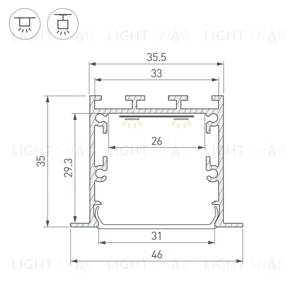 Профиль Arlight LINIA49-F-M-2000 WHITE 057032 057032