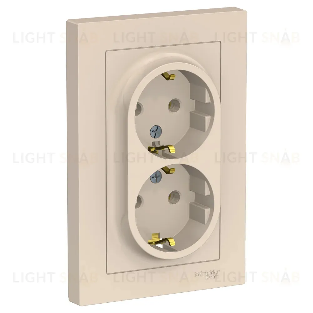 Розетка с/з двойная, 16А, в сборе Systeme Electric AtlasDesign ATN000224 ATN000224