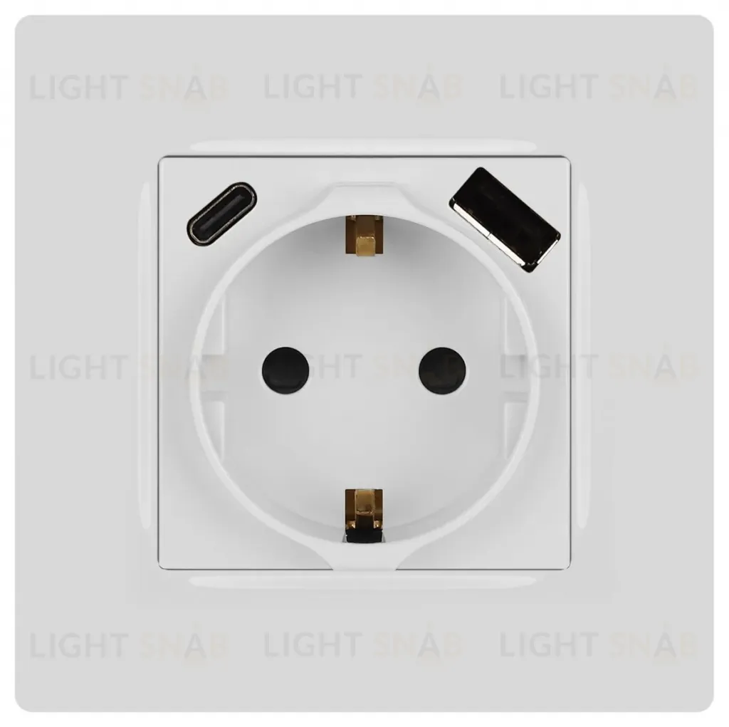 Розетка со шторками с USB type-A+C Эра 12-4108-01 Б0067752 Б0067752