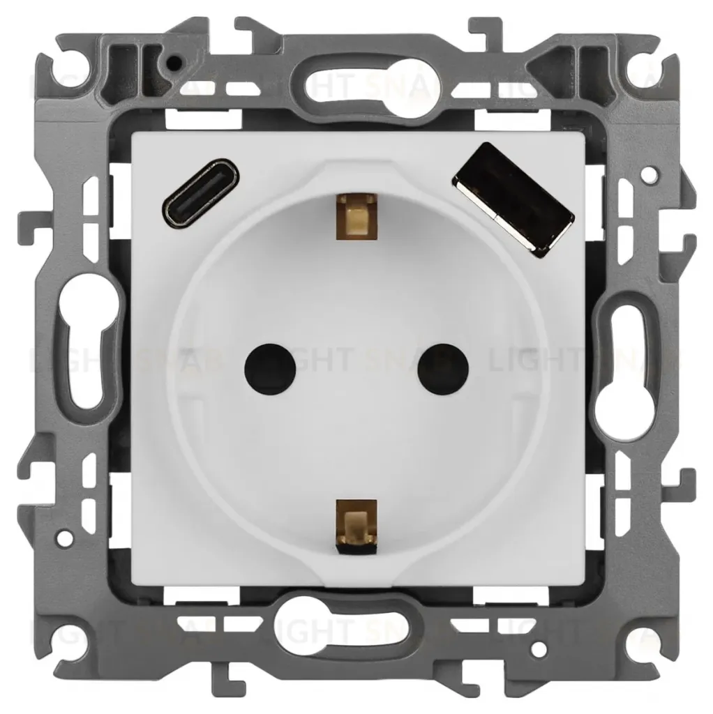 Розетка со шторками с USB type-A+C Эра 12-4108-01М Б0067711 Б0067711