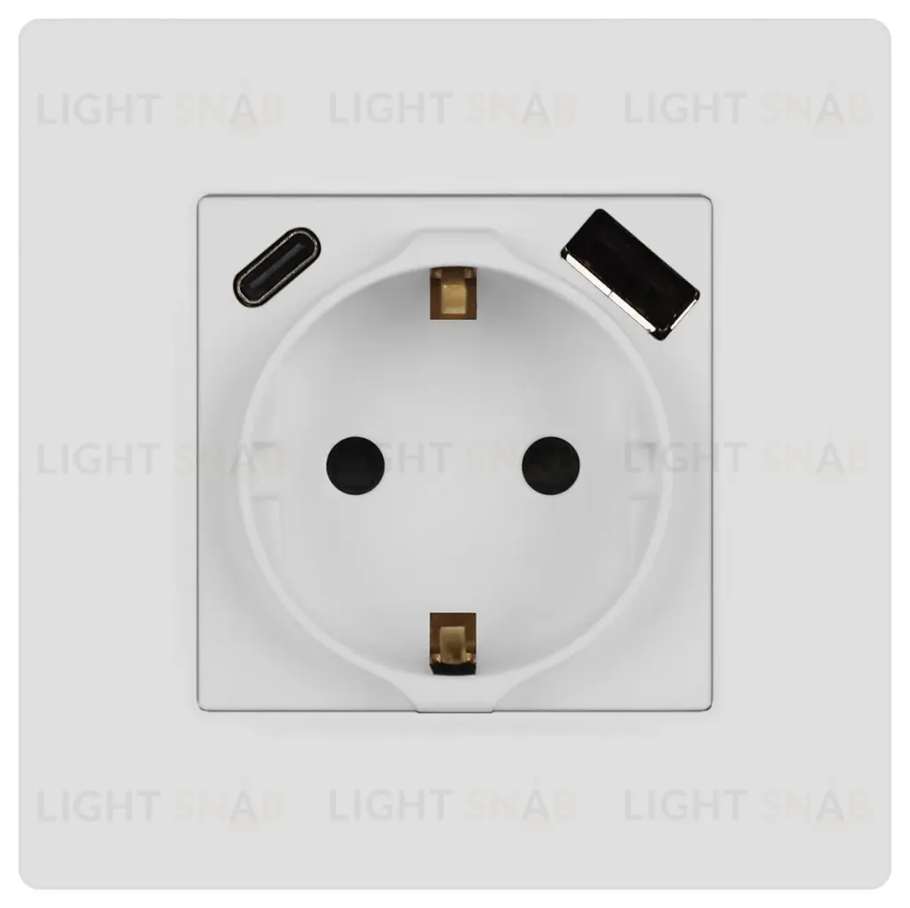 Розетка со шторками с USB type-A+C Эра 12-4108-01М Б0067711 Б0067711