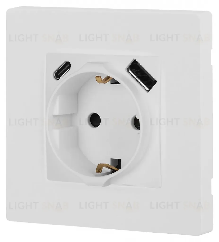 Розетка со шторками с USB type-A+C Эра 12-4108-01М Б0067711 Б0067711