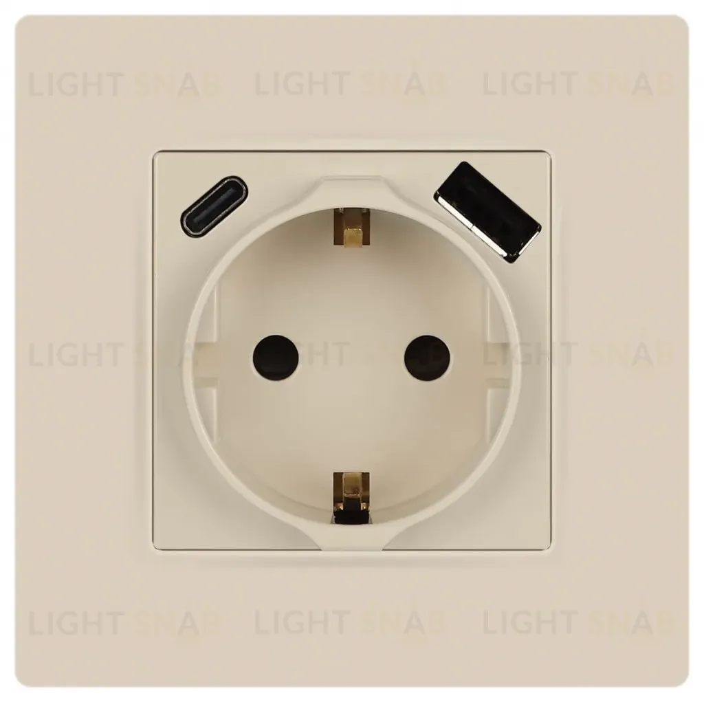 Розетка со шторками с USB type-A+C Эра 12-4108-02 Б0067731 Б0067731
