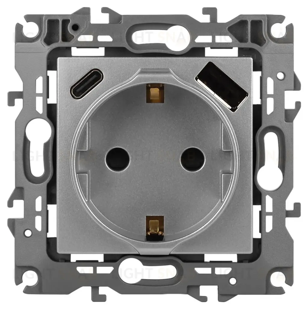 Розетка со шторками с USB type-A+C Эра 12-4108-03 Б0067716 Б0067716