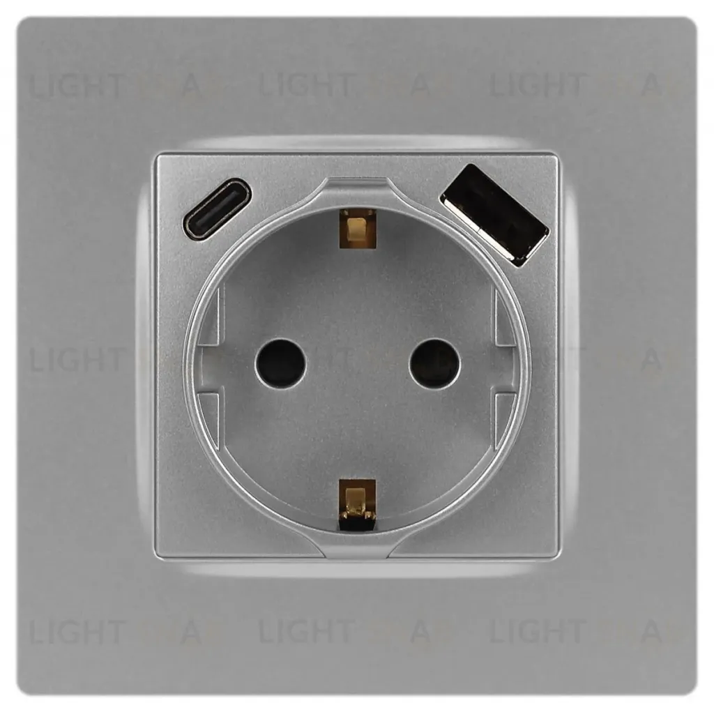 Розетка со шторками с USB type-A+C Эра 12-4108-03 Б0067716 Б0067716