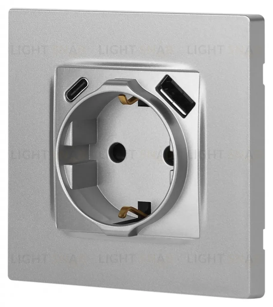 Розетка со шторками с USB type-A+C Эра 12-4108-03 Б0067716 Б0067716