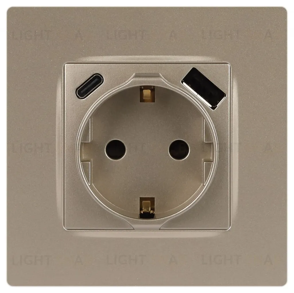 Розетка со шторками с USB type-A+C Эра 12-4108-04 Б0067727 Б0067727