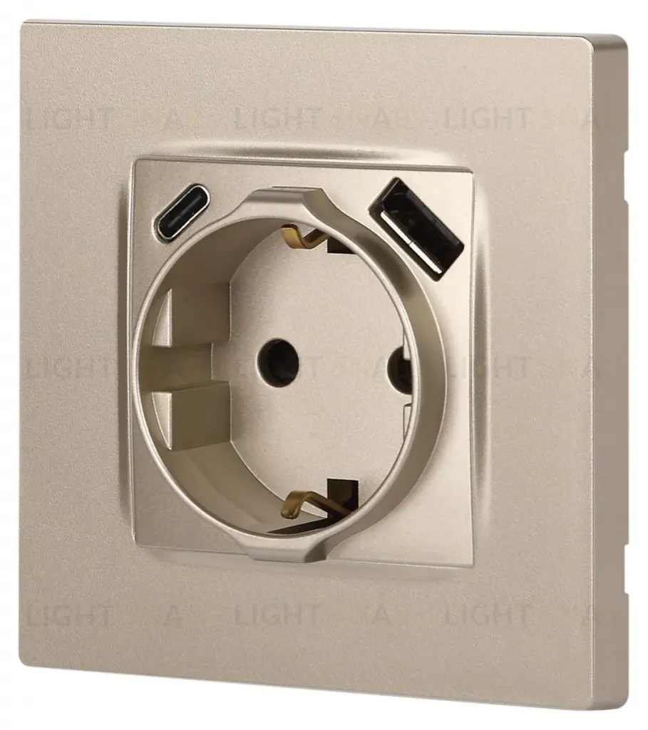 Розетка со шторками с USB type-A+C Эра 12-4108-04 Б0067727 Б0067727