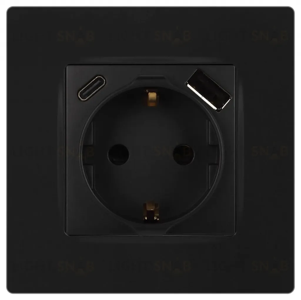 Розетка со шторками с USB type-A+C Эра 12-4108-05 Б0067707 Б0067707