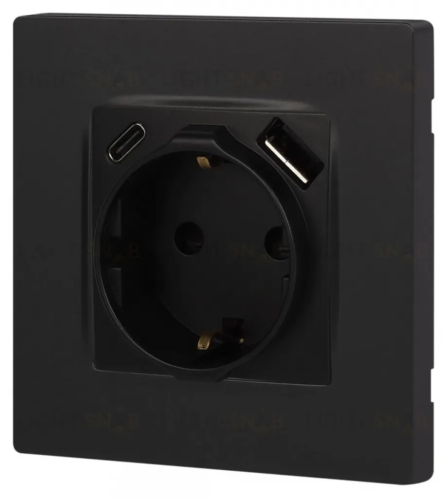 Розетка со шторками с USB type-A+C Эра 12-4108-05 Б0067707 Б0067707