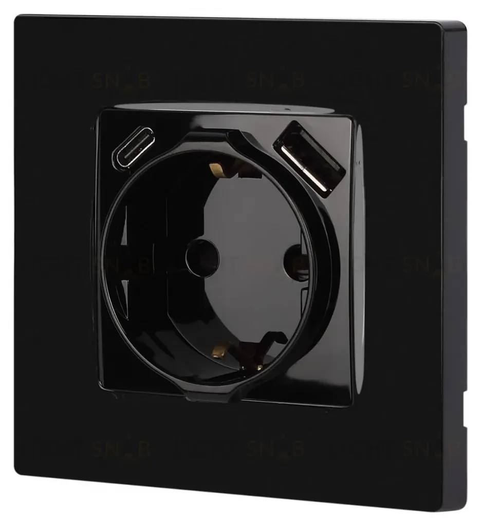 Розетка со шторками с USB type-A+C Эра 12-4108-06 Б0067746 Б0067746