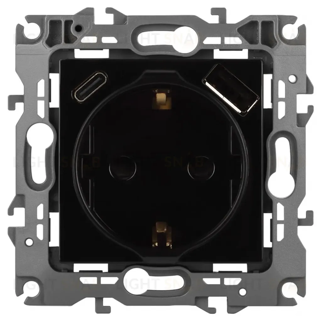 Розетка со шторками с USB type-A+C Эра 12-4108-06 Б0067746 Б0067746