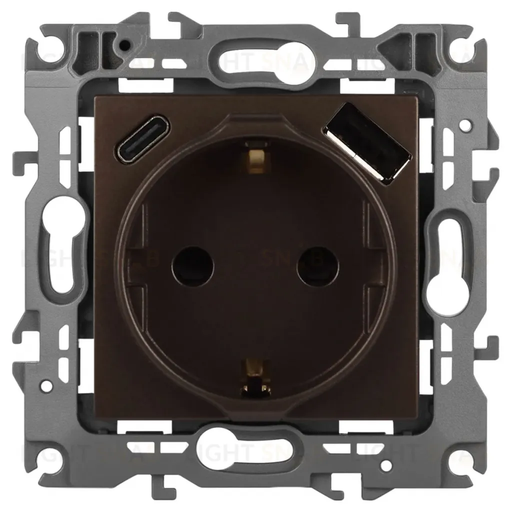 Розетка со шторками с USB type-A+C Эра 12-4108-13 Б0067757 Б0067757