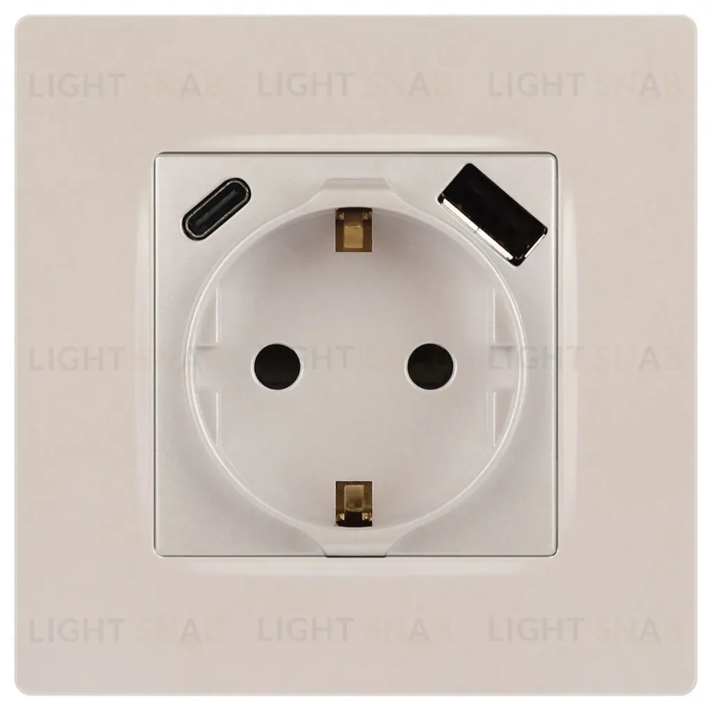 Розетка со шторками с USB type-A+C Эра 12-4108-15 Б0067767 Б0067767