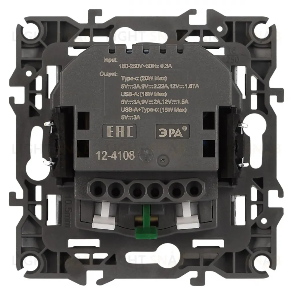 Розетка со шторками с USB type-A+C Эра 12-4108-15 Б0067767 Б0067767