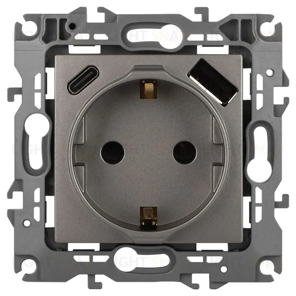 Розетка со шторками с USB type-A+C Эра 12-4108-16 Б0067762 Б0067762