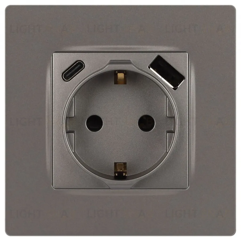Розетка со шторками с USB type-A+C Эра 12-4108-16 Б0067762 Б0067762