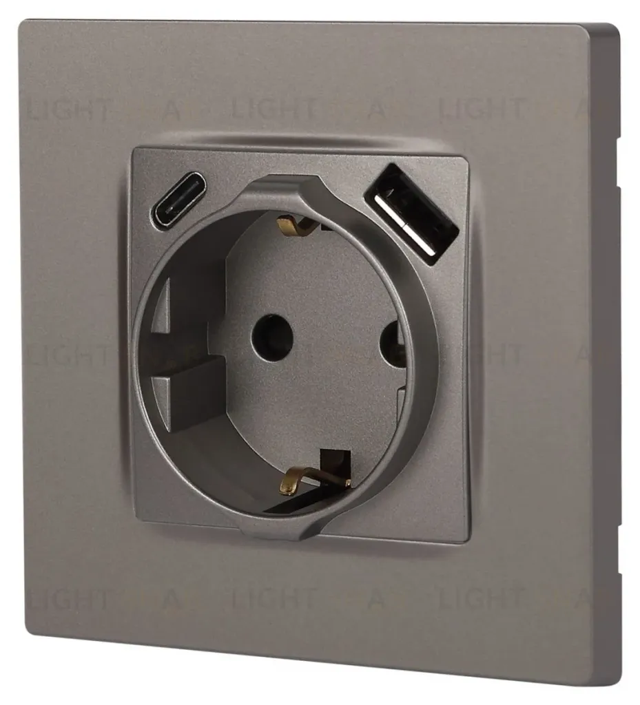 Розетка со шторками с USB type-A+C Эра 12-4108-16 Б0067762 Б0067762