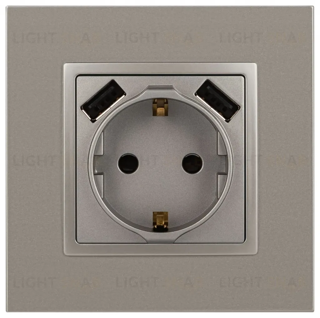Розетка со шторками с 2xUSB Эра Elegance 14-4109-16 Б0065775 Б0065775